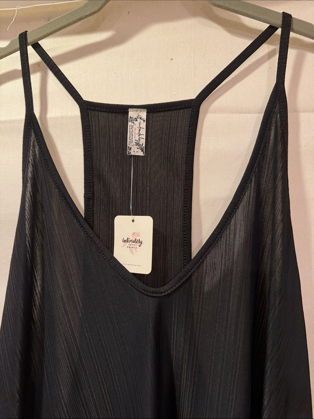 intimately by Free People Black Sheer Strappy Slip Chemise - Picture 2 of 6